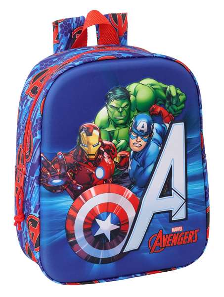 Safta Mochila 3D Los Vengadores Avengers Marvel 22x27x10 cm en Rouge et Bleu foncé