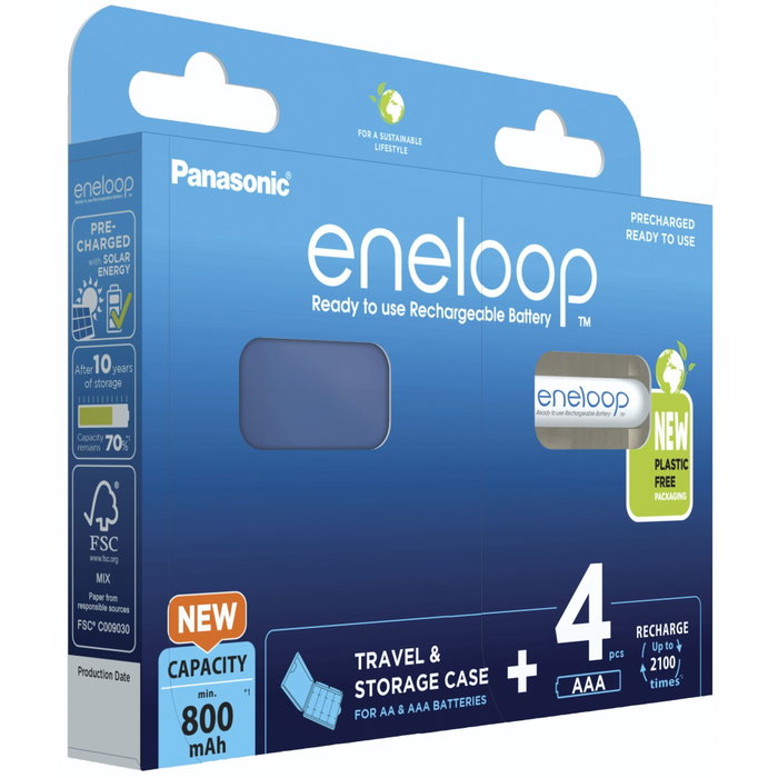 Panasonic BK-4MCDE/4CP Piles Rechargeables avec Boîtier