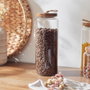 Home Deco Factory Bocal en verre borosilicate avec couvercle en acacia