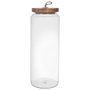 Home Deco Factory Bocal en verre borosilicate avec couvercle en acacia
