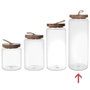 Home Deco Factory Bocal en verre borosilicate avec couvercle en acacia
