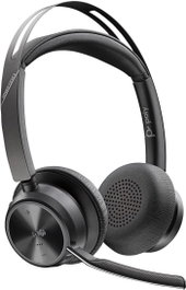Poly Voyager Focus 2 MS Noir - Casque sans fil avec réduction de bruit active et certification Microsoft Teams