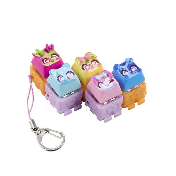 Bizak Clickeez Multi Pack - Pack de 5 touches décoratives avec couleurs, brillances et thèmes variés pour clavier - Modèles assortis