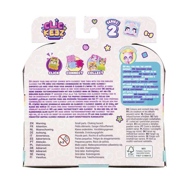 Bizak Clickeez Multi Pack - Pack de 5 touches décoratives avec couleurs, brillances et thèmes variés pour clavier - Modèles assortis
