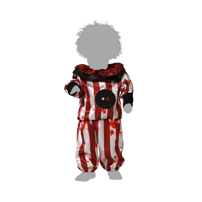 BigBuy Carnival Déguisement Clown Diabolique à Rayures Rouges et Blanches pour Bébé