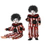 BigBuy Carnival Déguisement Clown Diabolique à Rayures Rouges et Blanches pour Bébé