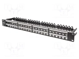 DIGITUS Panneau de brassage Keystone 48 ports 1U noir
