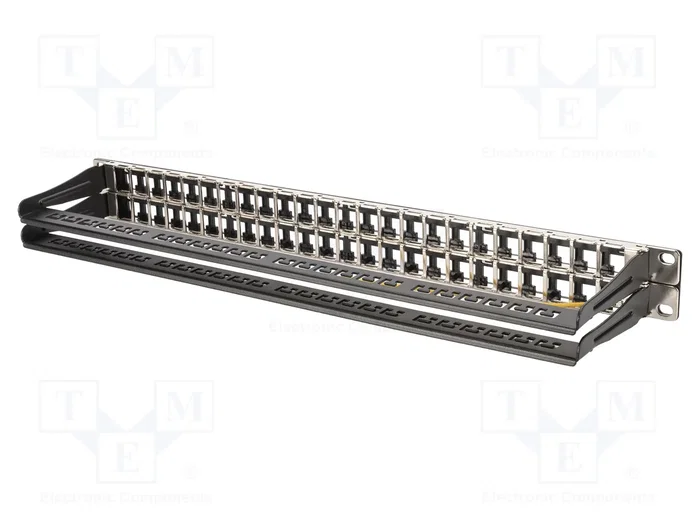 DIGITUS Panneau de brassage Keystone 48 ports 1U noir