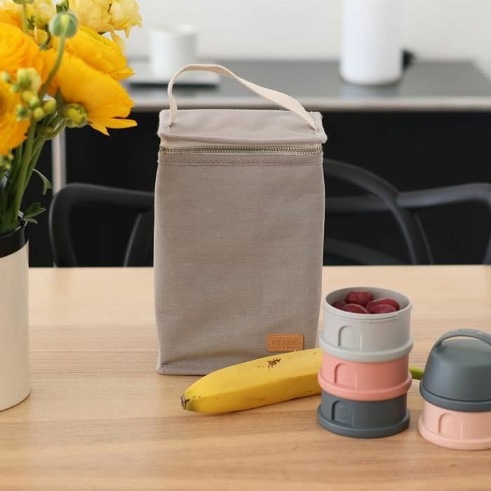 Béaba Pochette repas isotherme gris perle
