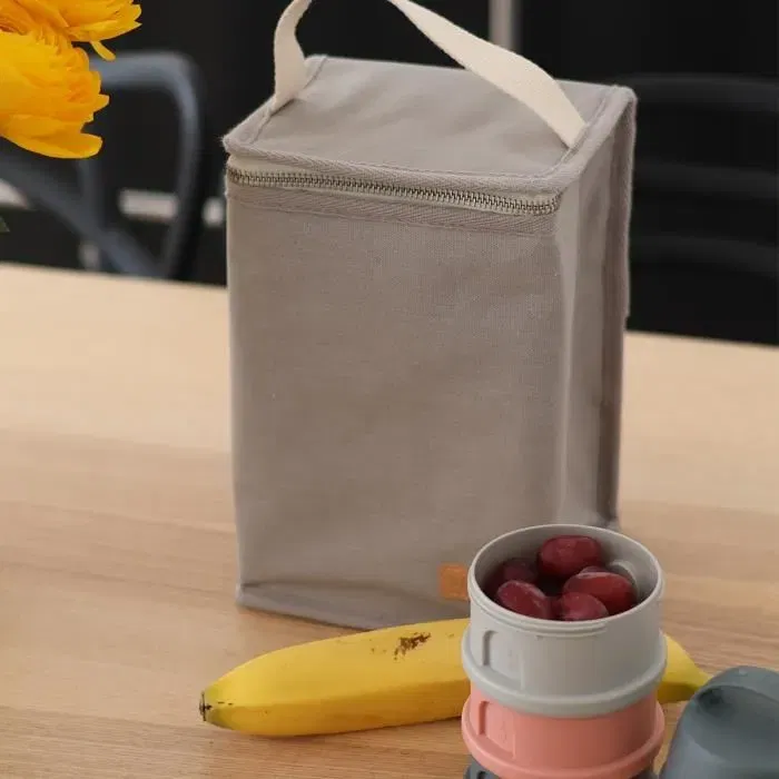 Beaba Pochette repas isotherme bébé - Grande capacité - Gris perle