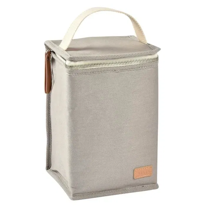 Beaba Pochette repas isotherme bébé - Grande capacité - Gris perle