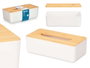 Berilo Porte-mouchoirs blanc avec couvercle en bambou 26cm