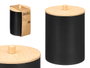 Berilo Bocal en plastique avec couvercle en bambou noir 9 x 13 x 9 cm (Set de 24)