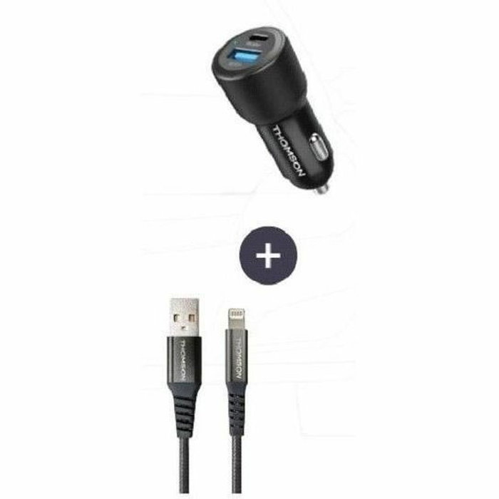 Thomson Pack chargeur de voiture 60W et câble Lightning 3A 1,5m Thomson Pack chargeur de voiture 60W et câble Lightning 3A 1,5m