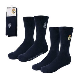 Cerdá Pack de 2 Paires de Chaussettes Real Madrid - Taille Unique 35-38 - Bleu Foncé