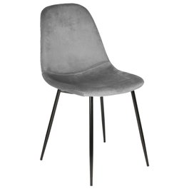 Home Deco Factory Chaise Giulia en Velours Gris