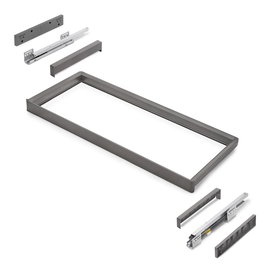 Emuca Rack avec glissières à extension totale et à fermeture douce pour accessoires d'armoire Quartz, 912-938mm, Aluminium et plastique, Titane