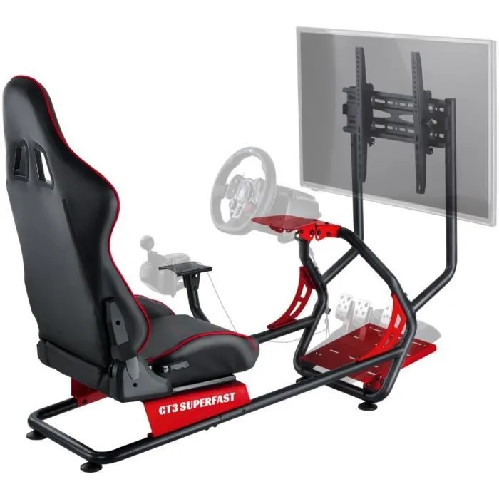 OPLITE GT3 Superfast - Cockpit de simulation de course racing, châssis tubulaire robuste avec hauteur réglable pour une immersion gaming optimale OPLITE GT3 Superfast - Cockpit de simulation de course racing, châssis tubulaire robuste avec hauteur réglable pour une immersion gaming optimale