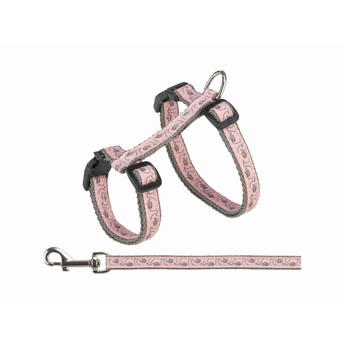 Trixie Harnais pour chat Gris/Rose (27-45 cm)