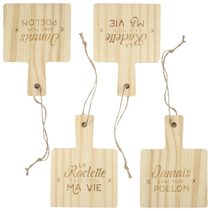 Cook Concept Lot de 4 dessous de plat raclette en bois de pin