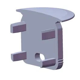 Bouchon de Fin de Profil Plastique Gris Type ECO P05 avec Trou