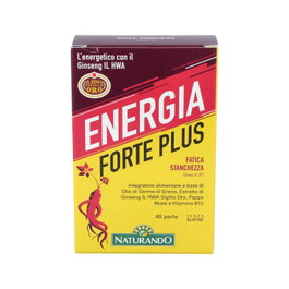 Naturando Energia Forte Plus 40 perles - Complément alimentaire tonique anti-fatigue avec ginseng, vitamine B12 et germe de blé