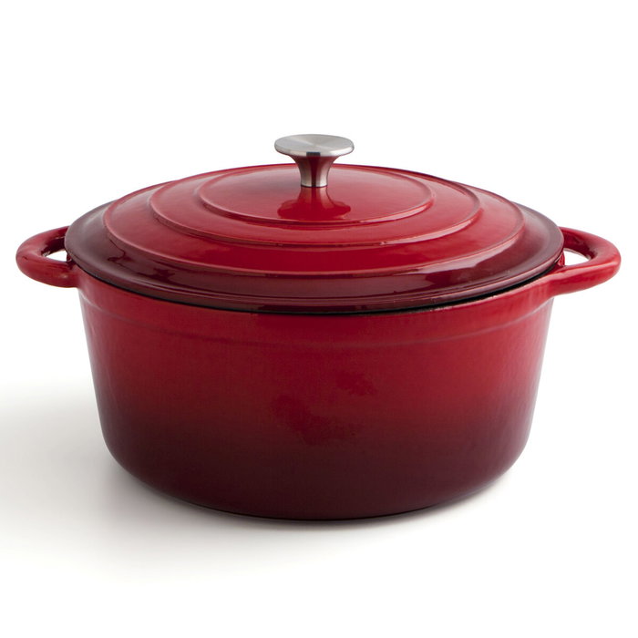 Bidasoa Cocotte en Fonte Émaillée Fierro 28 cm, 6 L (2 Unités) Rouge
