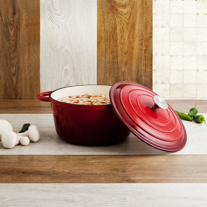 Bidasoa Cocotte en Fonte Émaillée Fierro 28 cm, 6 L (2 Unités) Rouge