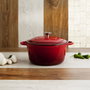Bidasoa Cocotte en Fonte Émaillée Fierro 28 cm, 6 L (2 Unités) Rouge