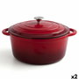 Bidasoa Cocotte en Fonte Émaillée Fierro 28 cm, 6 L (2 Unités) Rouge