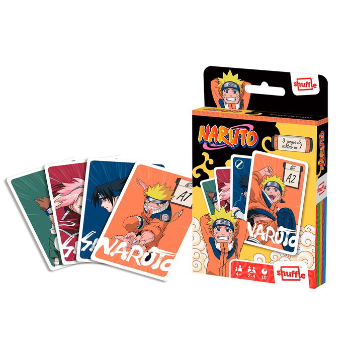 Fournier Jeu de Cartes Shuffle Fun Naruto 3 en 1 (Snap, Familles, Action) - 33 Cartes - Âge 4+ - Instructions Multilingues - Réf. 10037630 Fournier Jeu de Cartes Shuffle Fun Naruto 3 en 1 (Snap, Familles, Action) - 33 Cartes - Âge 4+ - Instructions Multilingues - Réf. 10037630
