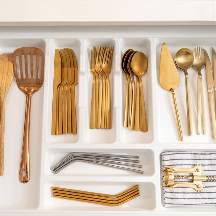 Emuca range-couverts Optima Vertex/Concept, profondeur 500mm, plateau 16mm, module 900mm, Plastique, Blanc