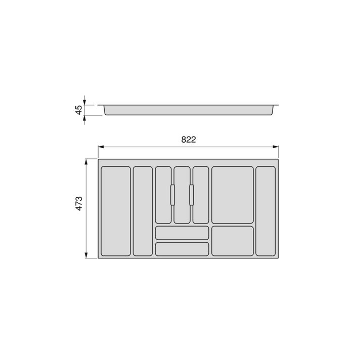 Emuca Range-couverts Optima Vertex/Concept Blanc