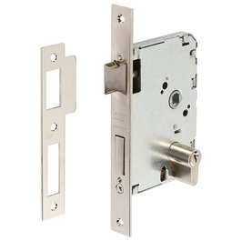 Tesa Serrure à encastrer 2010P/50/HN, finition nickelée, pour portes en bois, avec cylindre et 3 clés