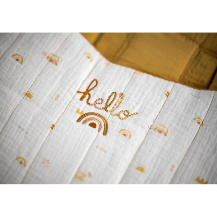 Sauthon - Nid d'ange SUNLIGHT en mousseline de coton, imprimé motif, pour bébé de 0 à 4 mois - Doux, enveloppant et pratique pour les sorties avec siège auto