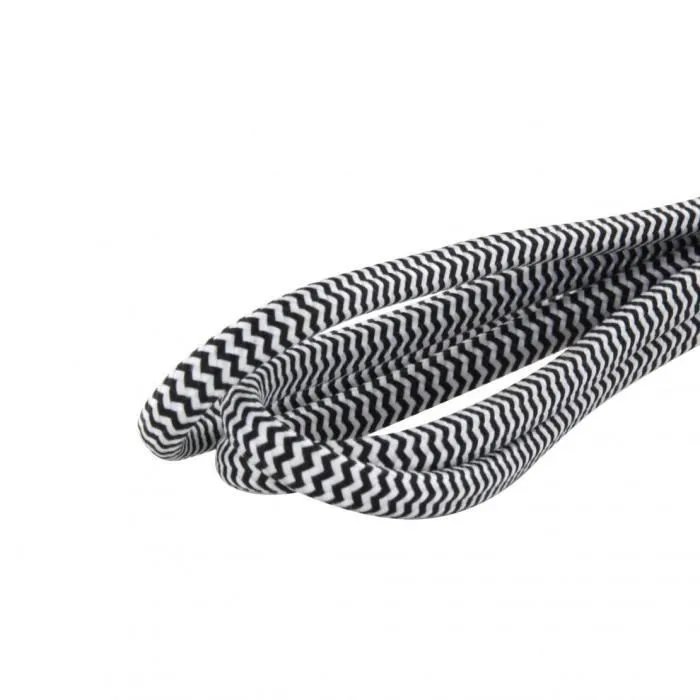 Chacon Rallonge textile 1,5 m - Prise 2P+T - 6A 250V - Noir et blanc - Multiprise avec interrupteur