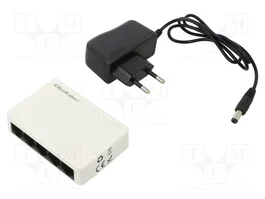 QOLTEC Switch Ethernet Fast Ethernet blanc, 5 ports RJ45, PoE