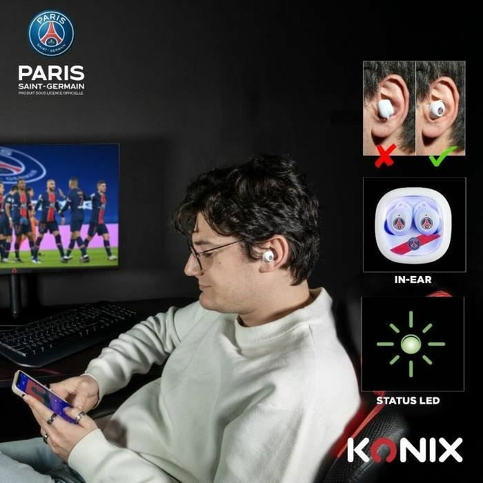 Konix Écouteurs sans fil M30 PSG Blanc Konix Écouteurs sans fil M30 PSG Blanc