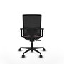 Chaise Yunquera Synchro 4 positions tissu Rose Maille Noir Base en nylon noir Accoudoir 1D Sans appui-tête Roulettes 65mm nylon