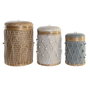 Set de basket DKD Home Decor Multicouleur Bambou 4 Kg (3 Pièces) (3 Unités)
