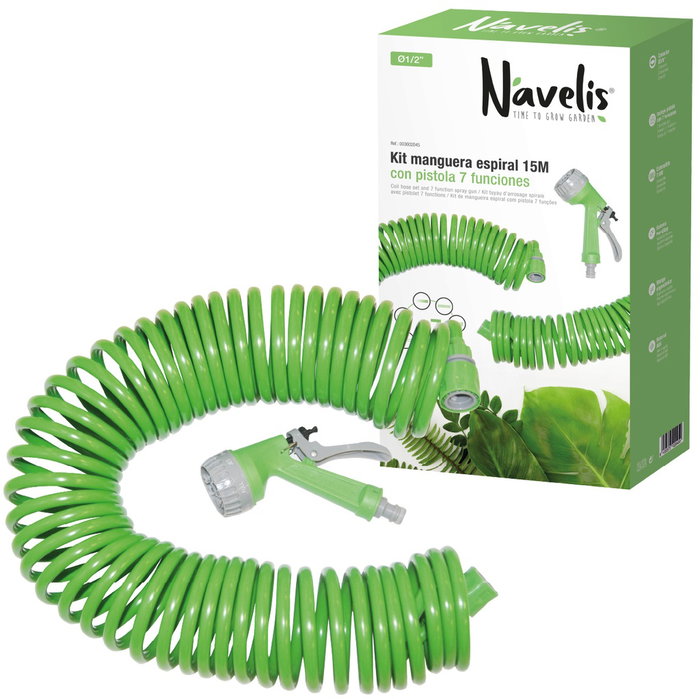 Navelis Kit tuyau en spirale 15M avec pistolet 7 fonctions Navelis Kit tuyau en spirale 15M avec pistolet 7 fonctions
