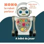 Bambisol Trotteur marcheur bébé Nono le Robot, 10 à 36 mois, jeux électroniques interactifs parlant musical pour apprendre l'anglais, blanc