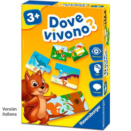 Ravensburger 24112 Jeu éducatif D'où vivent-ils ? - Association animaux et habitats, italien, à partir de 3 ans