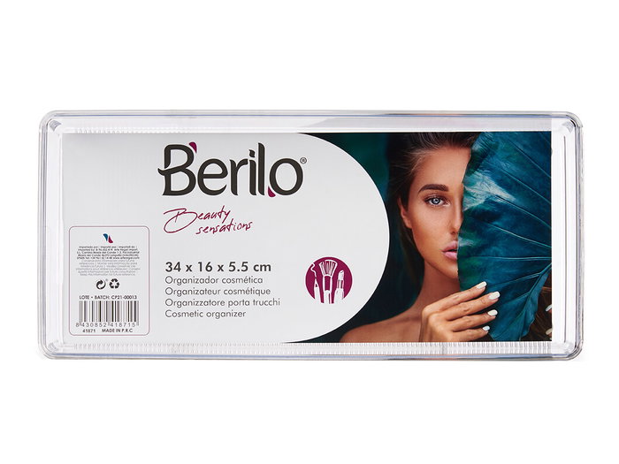BERILO Bandeja organizadora multiusos 34x16cm Transparente