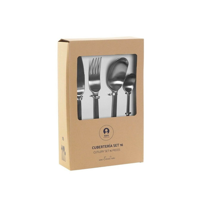 DKD Home Decor Couverts 16 Pièces Doré Argenté en Acier Inoxydable DKD Home Decor Couverts 16 Pièces Doré Argenté en Acier Inoxydable