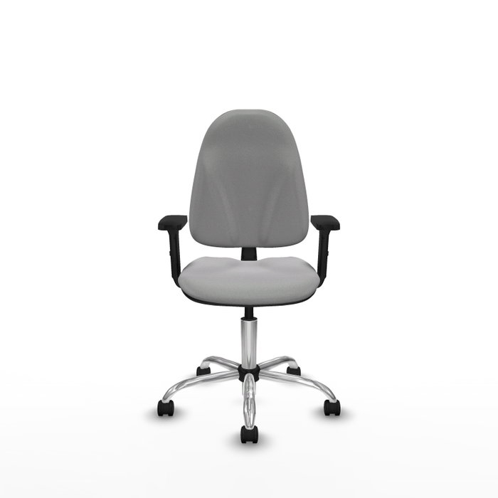 PIQUERAS Y CRESPO Chaise de bureau Algarra, tissu gris clair, mécanisme Contact permanent, base chromée
