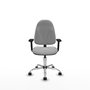 PIQUERAS Y CRESPO Chaise de bureau Algarra, tissu gris clair, mécanisme Contact permanent, base chromée