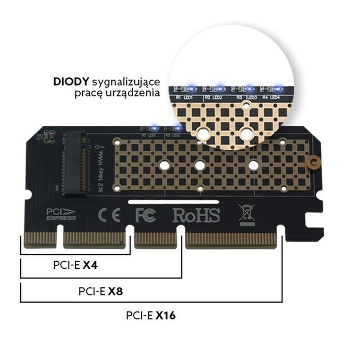 Carte PCI SSD M.2 Savio Adapter AK-41