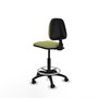 Tabouret Taburete Isso Contact permament de base Tissu Vert olive Structure polyamide noire Sans accoudoirs Sans appui-tête Roulettes en nylon 50 mm