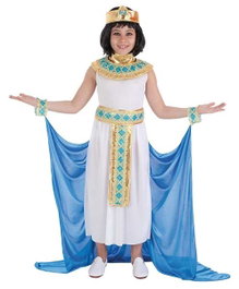 Creaciones Llopis - Déguisement d'enfant Pharaonne Taille M 7-9 ans - Robe, Cape, Ceinture, Collier et Couronne
